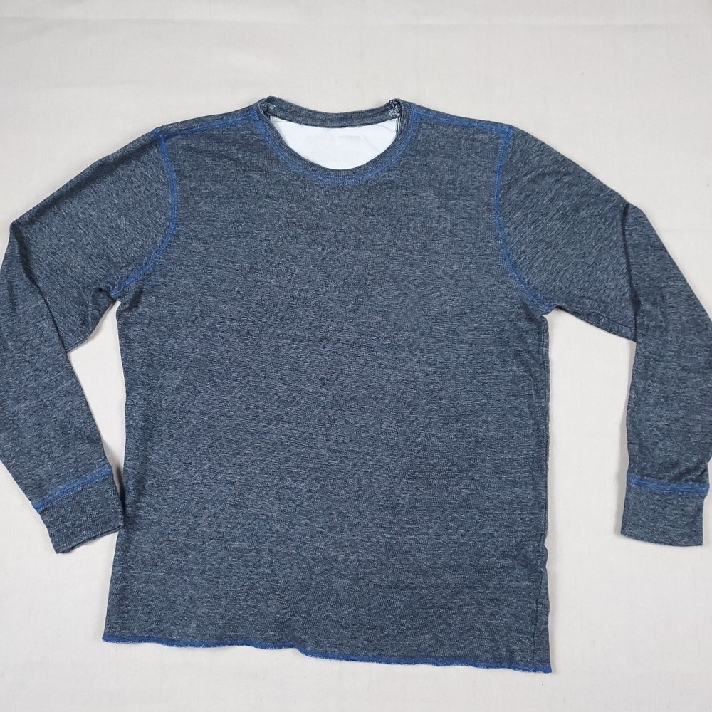 Reclaim Standard Fit Sweater Mens M Gray Blue Cotton Lightweight Knit Crewneck